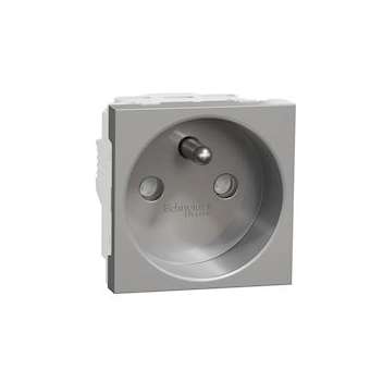 Unica - prise 2P+T - FR - 90DEG - vis - Alu - méca seul|Schneider Electric-SCHNU303930