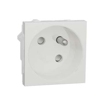 Unica - prise 2P+T - FR - 45DEG - raccord rapide travers - Blanc antim - méca se|Schneider Electric-SCHNU304920