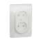 Unica - prise 2P double pour boîte 1P - FR - vis - Blanc - méca + plaque|Schneider Electric-SCHNU206318