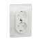 Unica - prise double 2P+T pour boîte 1P - DE - vis - Blanc - méca + plaque|Schneider Electric-SCHNU206718