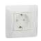 Unica - prise 2P+T - DE - bornier à vis - Blanc - méca + plaque|Schneider Electric-SCHNU203718