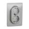 Unica - prise double 2P+T pour boîte 1P - DE - vis - Alu - méca + plaque|Schneider Electric-SCHNU206730