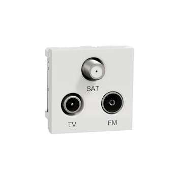 Unica - prise TV + FM + SAT - 2 mod - Blanc - méca seul|Schneider Electric-SCHNU345018