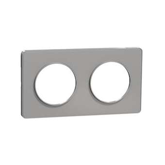 Odace Touch, plaque Alu 2 postes horiz. ou vert. entraxe 71mm|Schneider Electric-SCHS530804