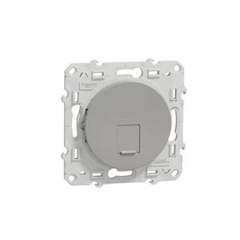Odace, prise RJ45 Alu, grade 1 (téléphone + informatique) cat. 6 UTP, à vis|Schneider Electric-SCHS530475