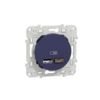Odace - prise USB double - type A+C - Cobalt - 5 Vcc - 2,4A|Schneider Electric-SCHS550401