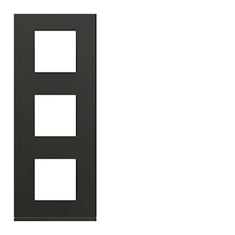 Plaque gallery plastique peint 3 postes verticale 71mm night|Hager-HAGWXP0243