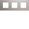 Plaque gallery plastique peint 3 postes horizontale 71mm titane|Hager-HAGWXP0113