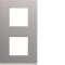 Plaque gallery plastique peint 2 postes verticale 71mm titane|Hager-HAGWXP0142