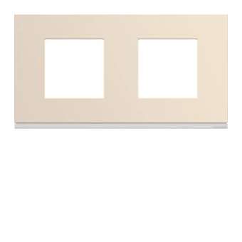 Plaque gallery plastique peint 2 postes horizontale 71mm dune|Hager-HAGWXP0312