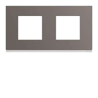 Plaque gallery plastique peint 2 postes horizontale 71mm taupe|Hager-HAGWXP0912