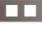 Plaque gallery plastique peint 2 postes horizontale 71mm taupe|Hager-HAGWXP0912