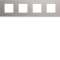Plaque gallery plastique peint 4 postes horizontale 71mm titane|Hager-HAGWXP0114