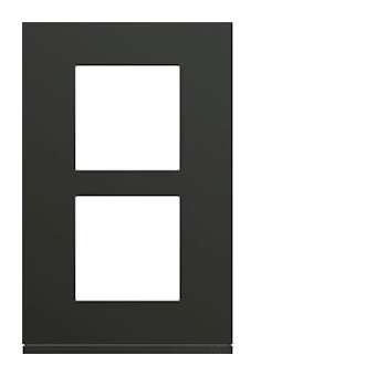 Plaque gallery plastique peint 2 postes verticale 57mm night|Hager-HAGWXP0222