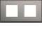 Plaque gallery 2 postes horizontale 71mm placage steel|Hager-HAGWXP2112