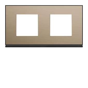 Plaque gallery 2 postes horizontale 71mm placage bronze|Hager-HAGWXP2212