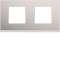 Plaque gallery 2 postes horizontale 71mm placage aluminium|Hager-HAGWXP2012