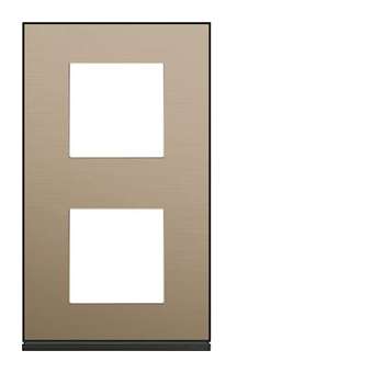 Plaque gallery 2 postes verticale 71 mm placage bronze|Hager-HAGWXP2242