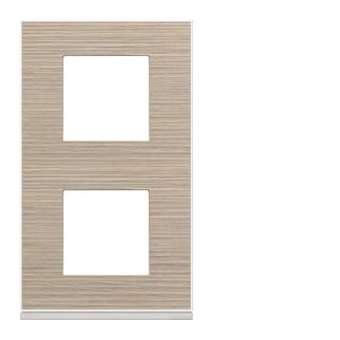 Plaque gallery 2 postes verticale 71 mm latté|Hager-HAGWXP2542