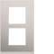 Plaque gallery 2 postes verticale 57mm placage aluminium|Hager-HAGWXP2022