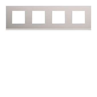 Plaque gallery 4 postes horizontale 71mm placage aluminium|Hager-HAGWXP2014