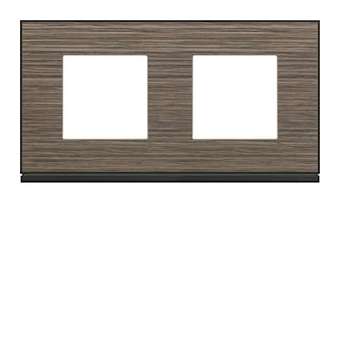 Plaque gallery 2 postes horizontale 71mm pecan|Hager-HAGWXP2412