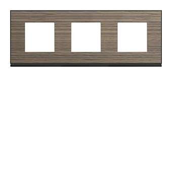 Plaque gallery 3 postes horizontale 71mm pecan|Hager-HAGWXP2413