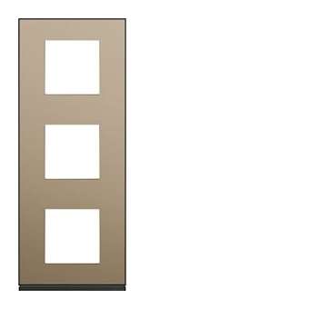Plaque gallery 3 postes verticale 71mm placage bronze|Hager-HAGWXP2243