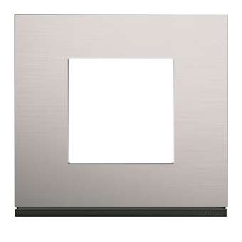 Plaque gallery 1 poste matiere natural alu|Hager-HAGWXP4302