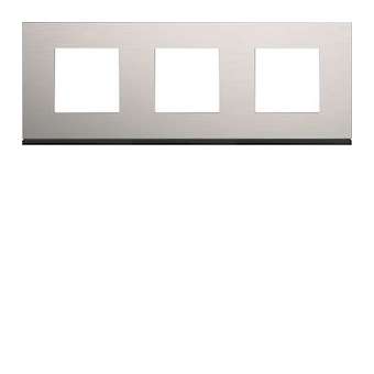 Plaque gallery 3 postes horizontale 71mm matiere natural alu|Hager-HAGWXP4313