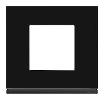 Plaque gallery 1 poste matiere midnight glass|Hager-HAGWXP4102