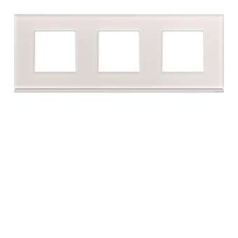 Plaque gallery 3 postes horizontale 71mm matiere moon glass|Hager-HAGWXP4013