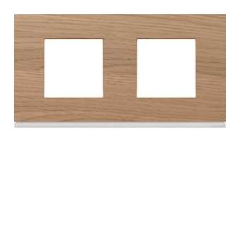 Plaque gallery 2 postes horizontale 71mm matiere oak wood|Hager-HAGWXP4712
