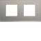 Plaque gallery 2 postes horizontale 71mm matiere bright inox|Hager-HAGWXP4212