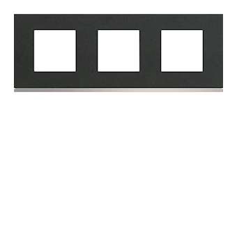 Plaque gallery 3 postes horizontale 71mm matiere dark rock|Hager-HAGWXP4413