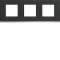 Plaque gallery 3 postes horizontale 71mm matiere dark rock|Hager-HAGWXP4413