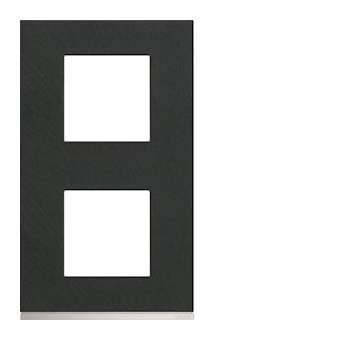 Plaque gallery 2 postes verticale 71mm matiere dark rock|Hager-HAGWXP4442