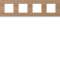 Plaque gallery 4 postes horizontale 71mm matiere oak wood|Hager-HAGWXP4714