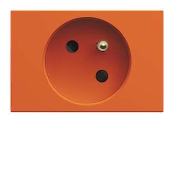 Prise de courant speciale goulotte gallery 2P+T 16A orange|Hager-HAGWXF421E