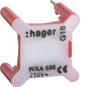 Voyant pour interrupteur gallery 230V rouge|Hager-HAGWXA691