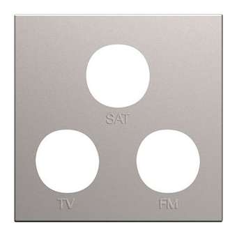 Enjoliveur prise TV+FM+SAT gallery 2 modules titane|Hager-HAGWXD256T