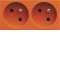 Prise de courant double speciale goulotte gallery 2P+T 16A orange|Hager-HAGWXF422E