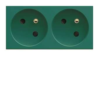 Prise de courant double speciale goulotte gallery 2P+T 16A vert|Hager-HAGWXF422V