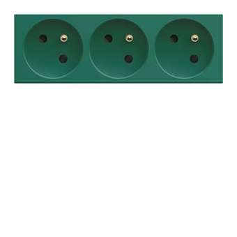 Prise de courant triple speciale goulotte gallery 2P+T 16A vert|Hager-HAGWXF423V