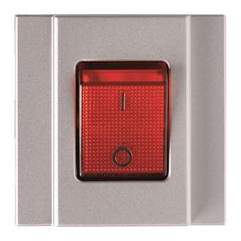 Interrupteur 16AX pour multi-prises gallery 2P+T titane|Hager-HAGWXF436T