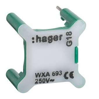 Voyant pour interrupteur gallery 230V vert|Hager-HAGWXA693
