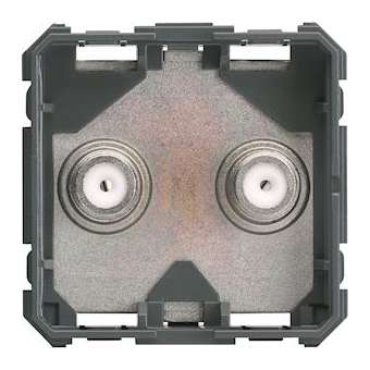 Prise TV + FM gallery double type F 2 modules|Hager-HAGWXF259