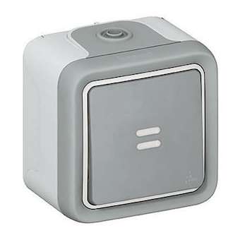 Poussoir témoin étanche 10A Plexo complet IP55 saillie - gris|Legrand-LEG069723