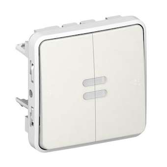 Interrupteur/va-et-vient témoin sans neutre Plexo compo IP55 6AX 250V - blanc|Legrand-LEG069615