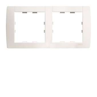 kallysta classic plaque 2 postes horizontale entraxe 71 Blanc Névé|Hager-HAGWK402